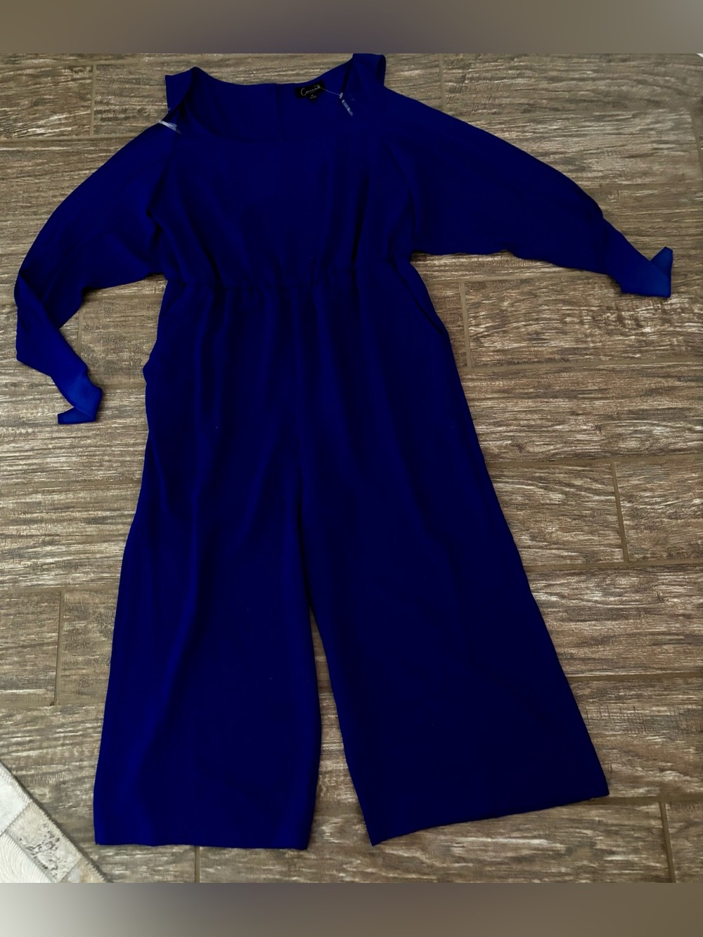 connected apparel Royal Blue sleeveless Jumpsuit size 12 NEW